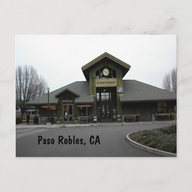 Postcard: Paso Robles Train Station in Winter Postcard (Front)