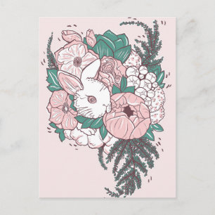Postcard Peony Bunny