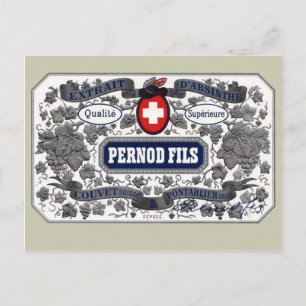 Postcard Pernod Fils label