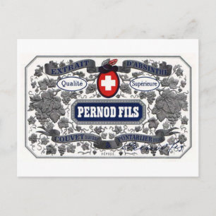 Postcard Pernod Fils label