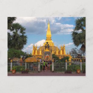 Postcard Pha Than Luang stupa Vientiane Laos