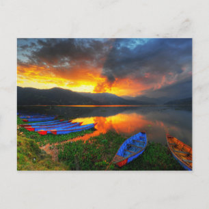 Postcard Phewa Lake Sunset - Pokhara, Nepal