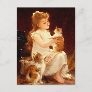 Postcard: Playing with the Kitten Postcard