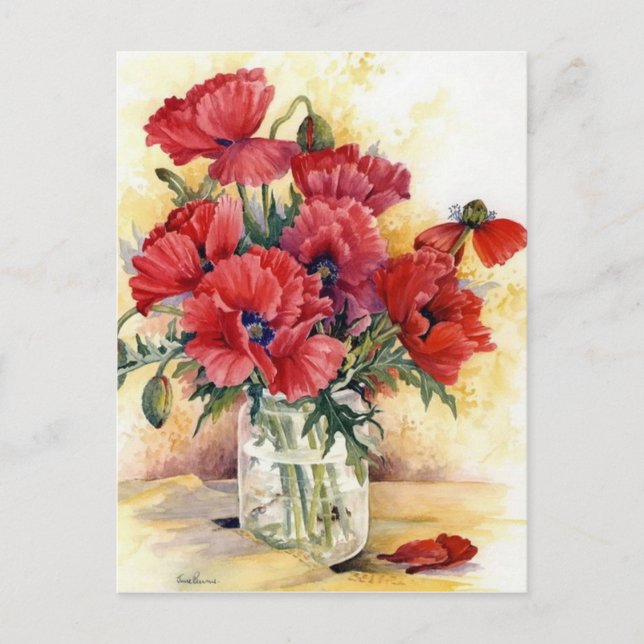 Postcard - Poppies in a Jar (Front)