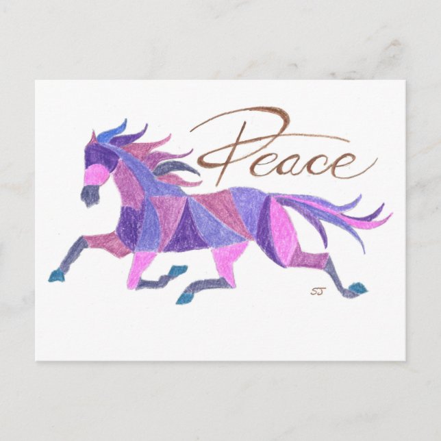 Postcard Purple Peace Horse By Sherry Jarvis (Front)