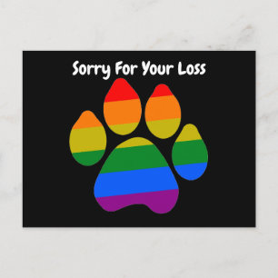 Postcard Rainbow Paws Sorry For Your Loss