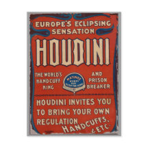 Postcard Reproduction Vintage Poster Houdin