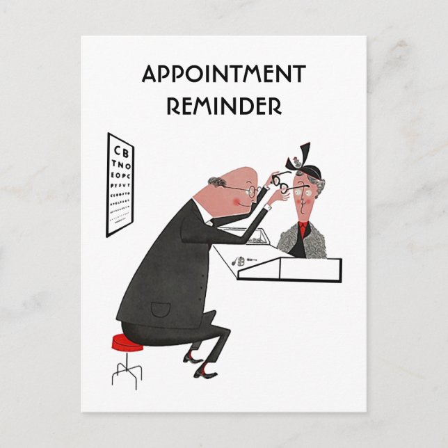 Postcard Retro Appointment Reminder Optometrist (Front)