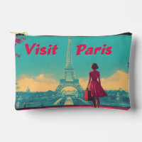 Postcard Retro Eiffel Tower Travel Illustration