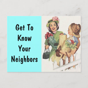 Postcard  Retro Neighbourhood Social Block Party P