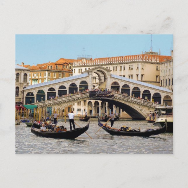 Postcard Rialto Bridge, Venice Italy (Front)
