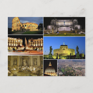 Postcard Rome Monuments, Italy