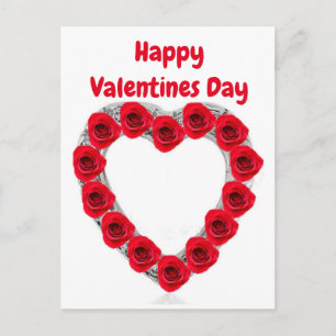 Postcard Roses Heart Shaped