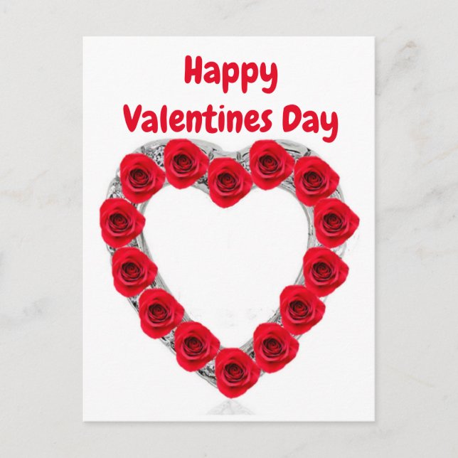 Postcard Roses Heart Shaped (Front)