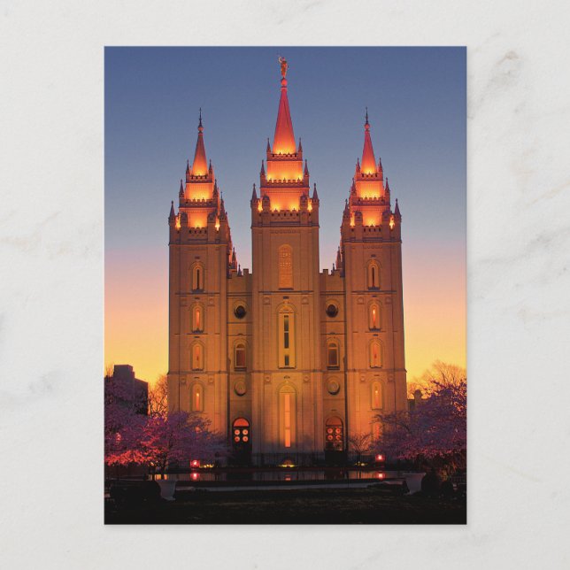 Postcard Salt Lake Temple at Dusk (Front)