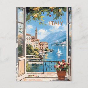 POSTCARD Scenic Watercolor Amalfi Coast Italy