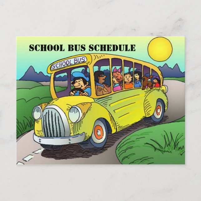 POSTCARD SCHOOL BUS ROUTE SCHEDULE PARENT REMINDER (Front)