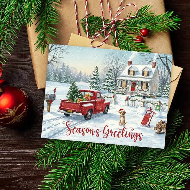 Postcard Season’s Greetings Christmas Watercolor  (Creator Uploaded)
