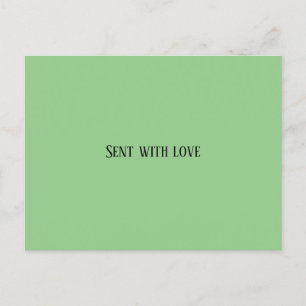 Postcard sent with love mint green, greetings card