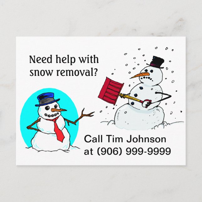 Postcard snow removal business promotion client PC (Front)