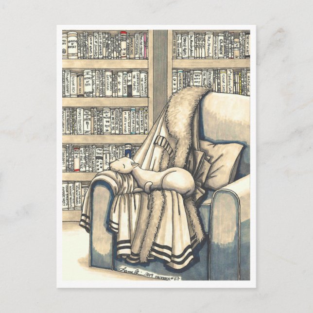 Postcard: Snuggles in the Library Postcard (Front)