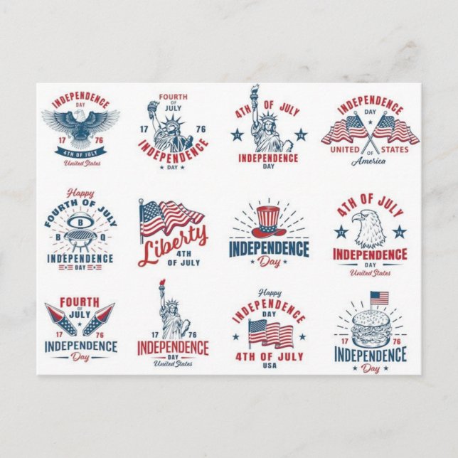 Postcard stamps (US Independence Day) (Front)