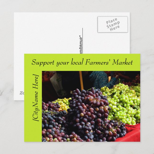 Postcard - Support Farmers Market - Grapes (Front/Back)
