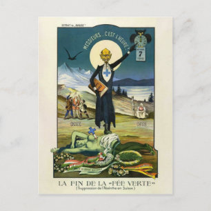 Postcard Swiss Absinthe Ban