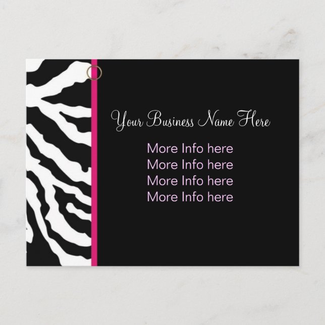Postcard Template :: Bold Zebra Print (Front)