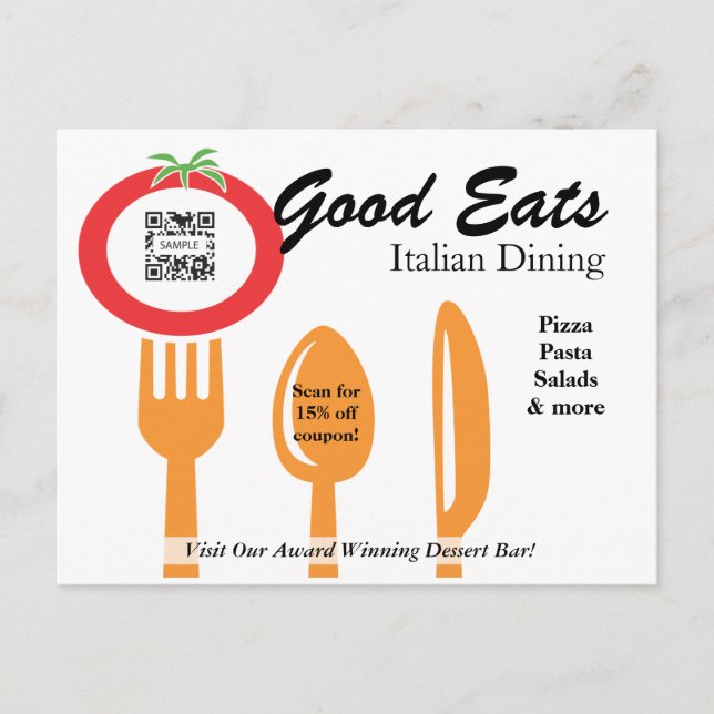 Postcard Template Casual Dining Italian (Front)