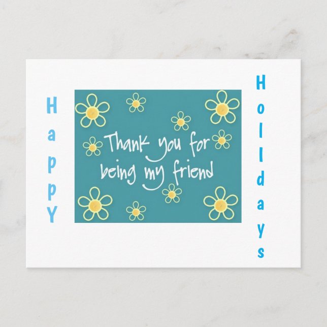 *POSTCARD* THANK U FOR BEING MY FRIEND *CHRISTMAS* POSTCARD (Front)