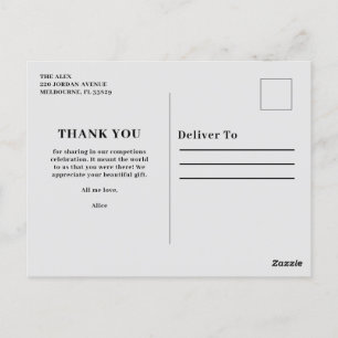 Postcard Thank You and congratulations