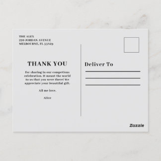 Postcard Thank You and congratulations