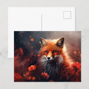 Postcard The Fox with Shining Stars:
