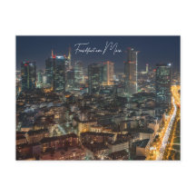 Postcard, the Frankfurt skyline at night