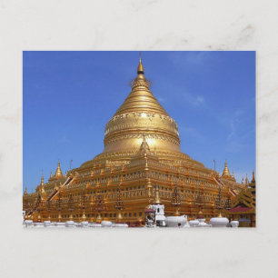 Postcard The Shwezigon Pagoda, Myanmar Burma