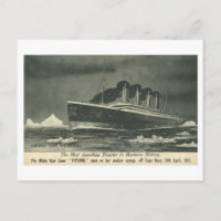 Postcard THE TITANIC 'Among the Icebergs' in 1912