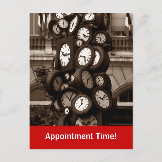 Postcard Time Visual Appointment Reminder clocks (Front)