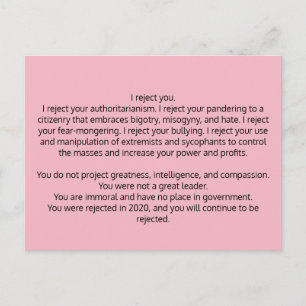 Postcard to Former President Trump