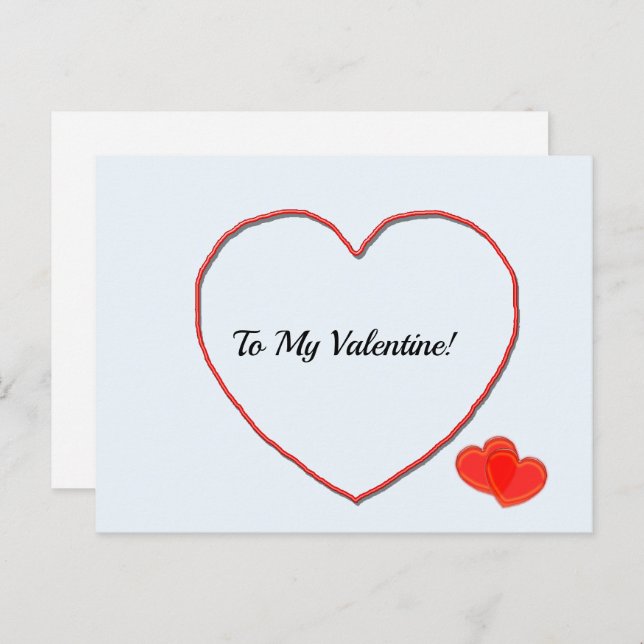 Postcard - To My Valentine Heart Shape (Front/Back)