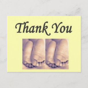 Postcard Twins Baby thank you yellow