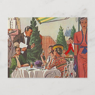 Postcard Vintage Afternoon Tea Luncheon Friends