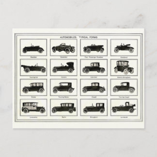 Postcard - Vintage Automobiles Illustration