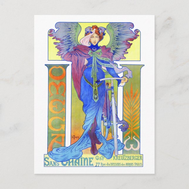 Postcard:  Vintage Bicycle Ad- Henri Thiriet Postcard (Front)