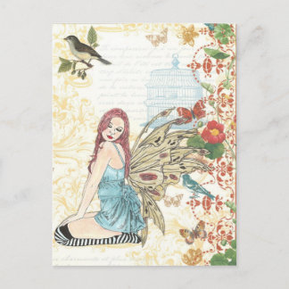 Postcard "Vintage Birdcage Fairy"