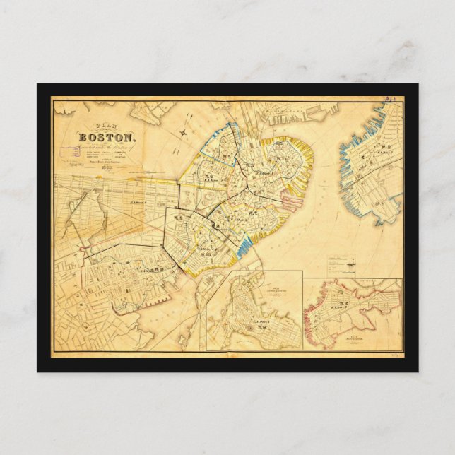 Postcard-Vintage Boston Maps-10 Postcard (Front)
