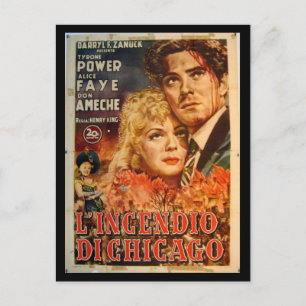 Postcard-Vintage Chicago Art-L'Incendio di Chicago Postcard