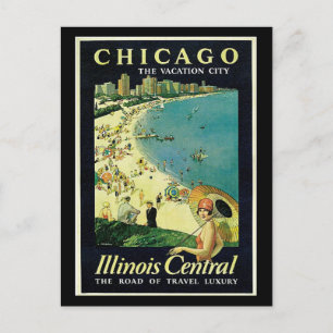 Postcard-Vintage Chicago Travel Art-2 Postcard