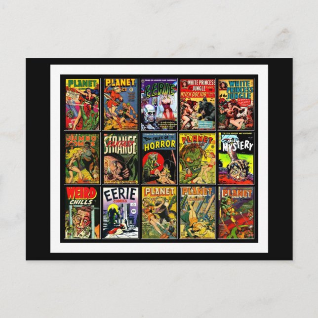 Postcard Vintage Comic Book Covers (Front)