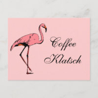 Postcard Vintage Flamingo Coffee Klatsch Invite